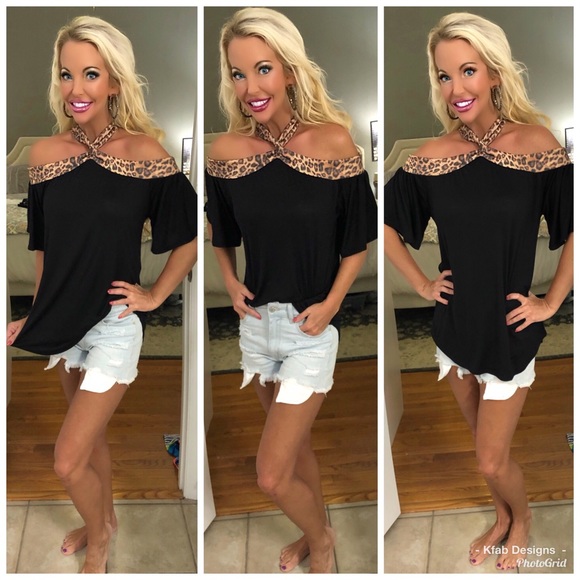 ❤️LAST 1!  Leopard Flutter Overlap Neck Top! - Picture 5 of 6